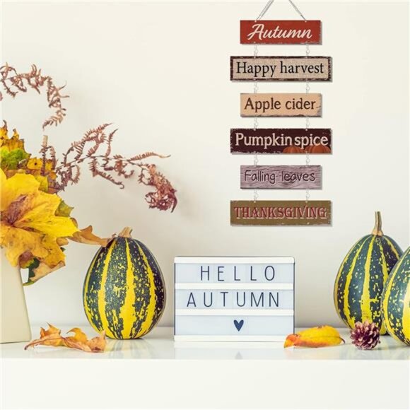 Hotop Fall Decorations for Home Thanksgiving Hanging Signs Wooden Wall Plaque - Picture 5 of 7